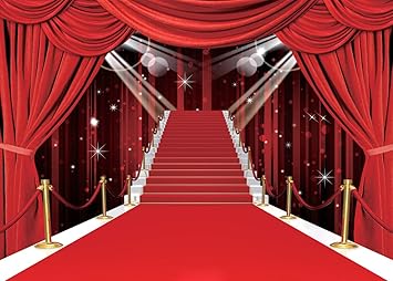 GoodsFederation-舞台照明红地毯摄影背景定制照片背景工作室道具9X6FT 