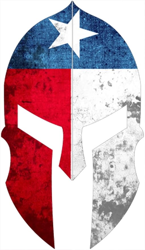 two pack 德克萨斯摇滚国旗斯巴达头盔贴纸爱国主义无畏战者贴花