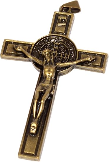 St Benedict Rosary 耶稣受难像青铜a 级 7 5 Cm 3 英寸 带60cm 24 家居 亚马逊中国