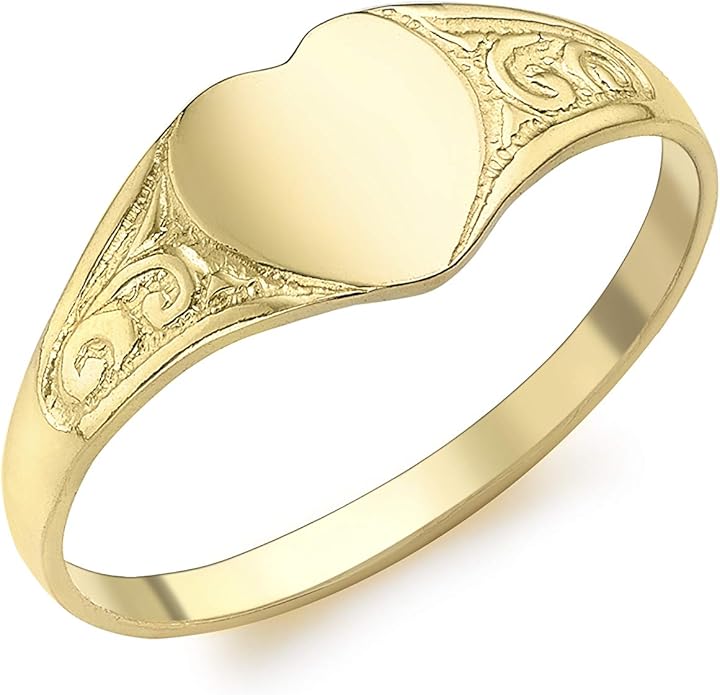 carissima 黄金儿童 9 克拉黄金心形图章戒指