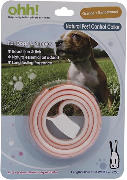 Ohh芳疗天然精油除蚤项圈 犬用 甜橙 檀香 橙色 60cm 亚马逊中国 宠物用品