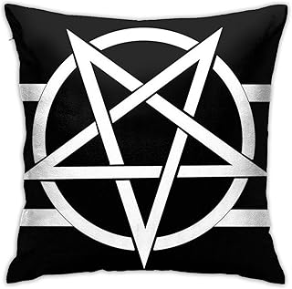 antvinoler 五角星撒旦黑魔鬼神秘星星抱枕枕套装饰沙发枕套棉枕方形