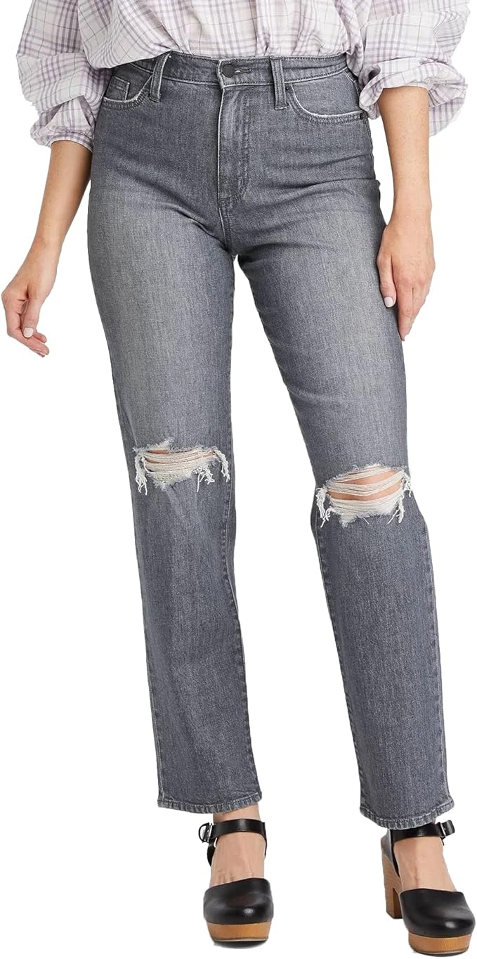 universal thread 女式超高腰复古直筒牛仔裤