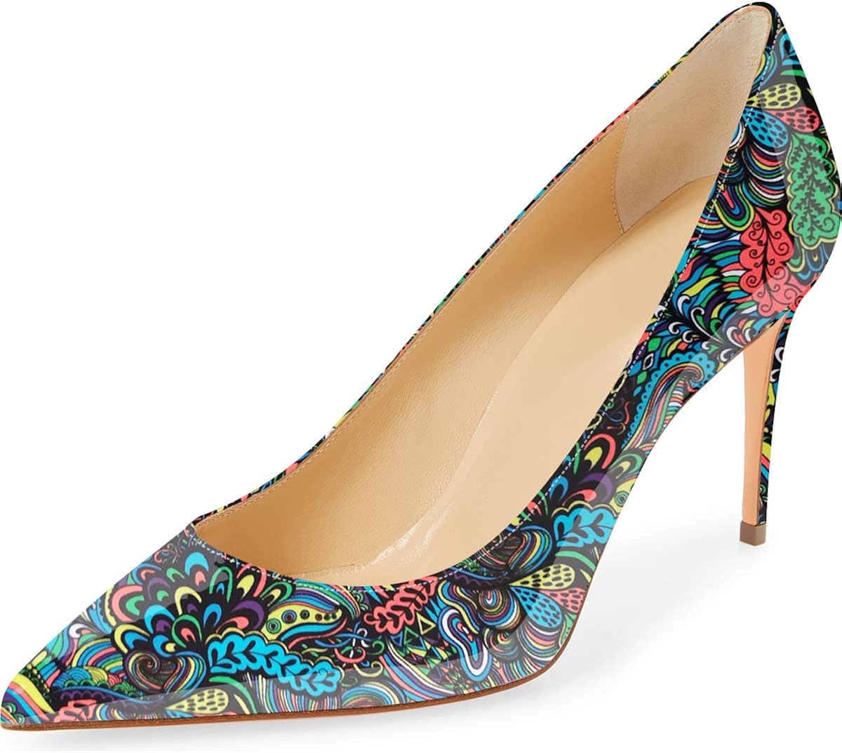 odernee 女式高跟鞋尖头 3.3 英寸(约 8.