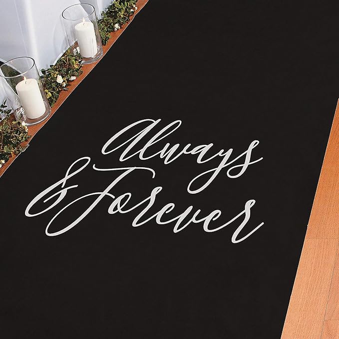 always &amp; forever black aisle runner - 100 英尺长 - 婚礼