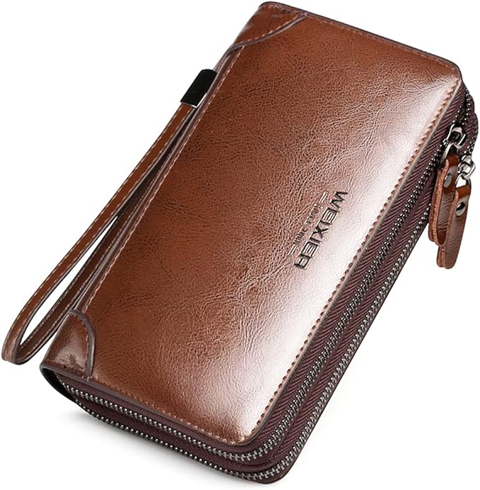 kpywzer 皮革手拿包钱包男式腕带包手腕包包商务手提包