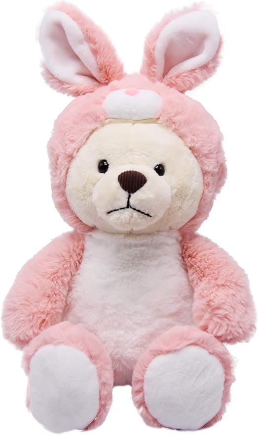 baboli 可爱泰迪熊填充动物超柔软可爱毛绒动物玩具 穿着服装作为兔子