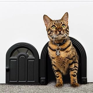 猫门室内门 – 无翻盖猫门适用于室内门,猫门内门适用于体重不超过 20