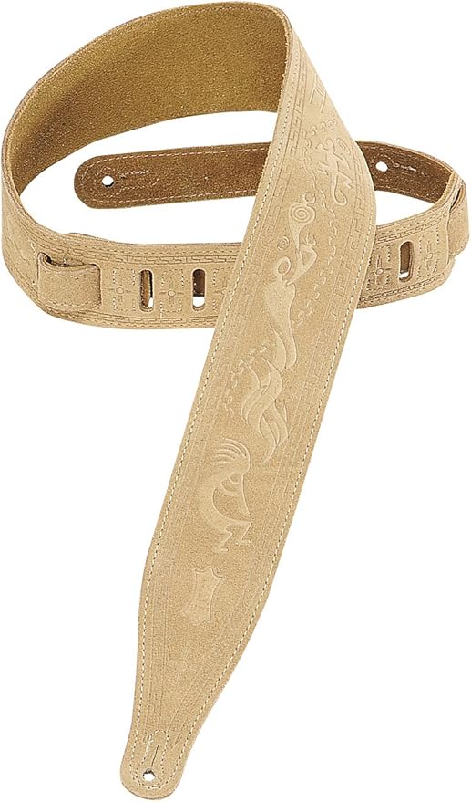 3&nbsp;cm suede-leather 吉他背带鞍翼 with a 可可佩利图案设计