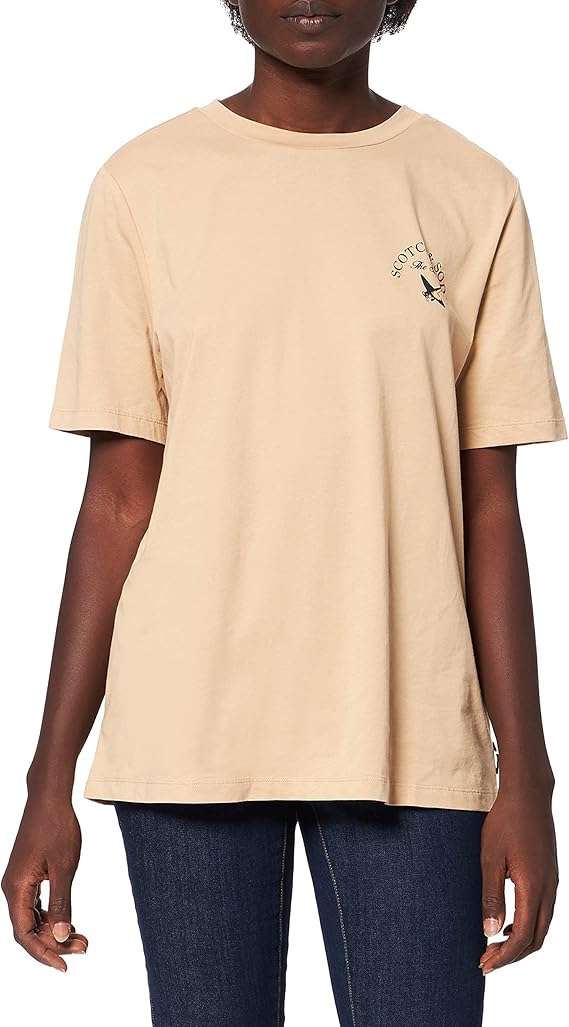 scotch &amp; soda 女式宽松 t 恤胸前带图案*棉 t 恤