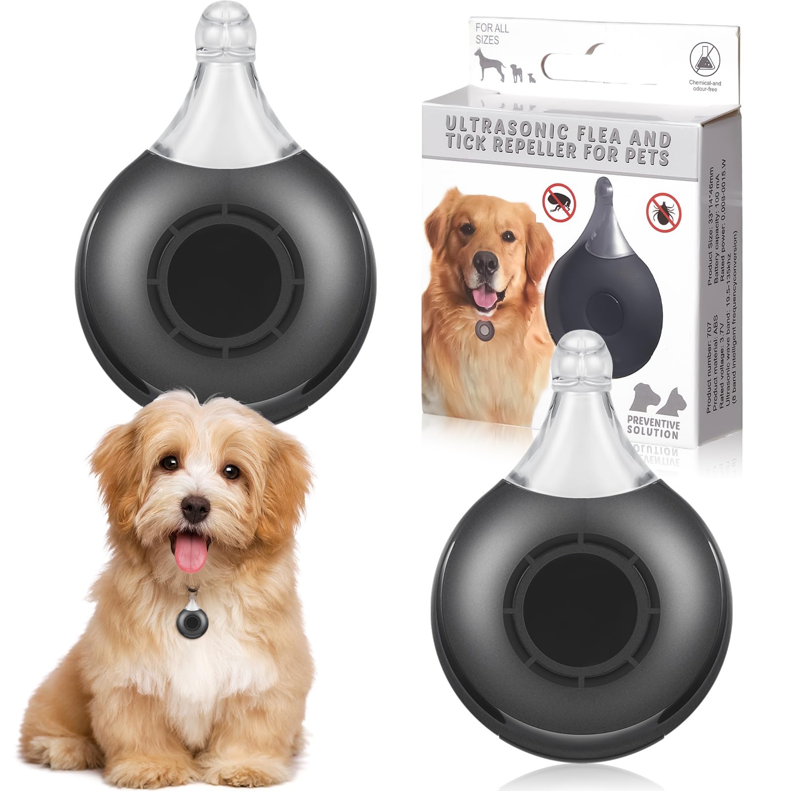 Kittmip 3-piece Ultrasonic Tick Control Flea and lice * Dog Tick Control Pest control for cats and dogs outdoor home