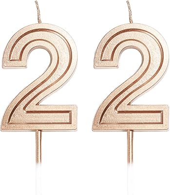 22 岁生日蜡烛蛋糕数字蜡烛生日快乐蛋糕蜡烛装饰生日结婚纪念日庆祝