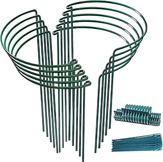 vfzilh 10x 植物支撑花园环大号 25x40cm,半圆形坚固的花园植物支撑桩