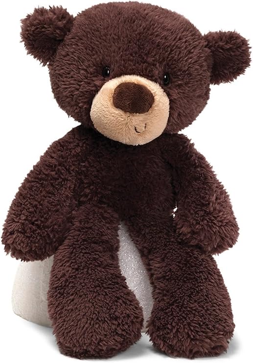 gund fuzzy teddy bear stuffed animal plush, chocolate brown, 13.