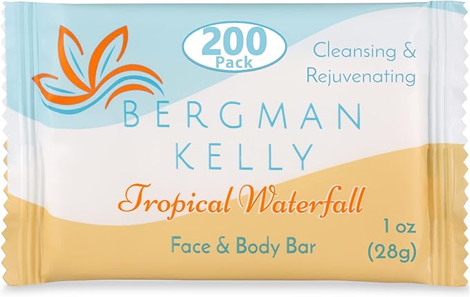 bergman kelly 酒店香皂(热带瀑布,1 盎司,200 包),旅行装豪华散装