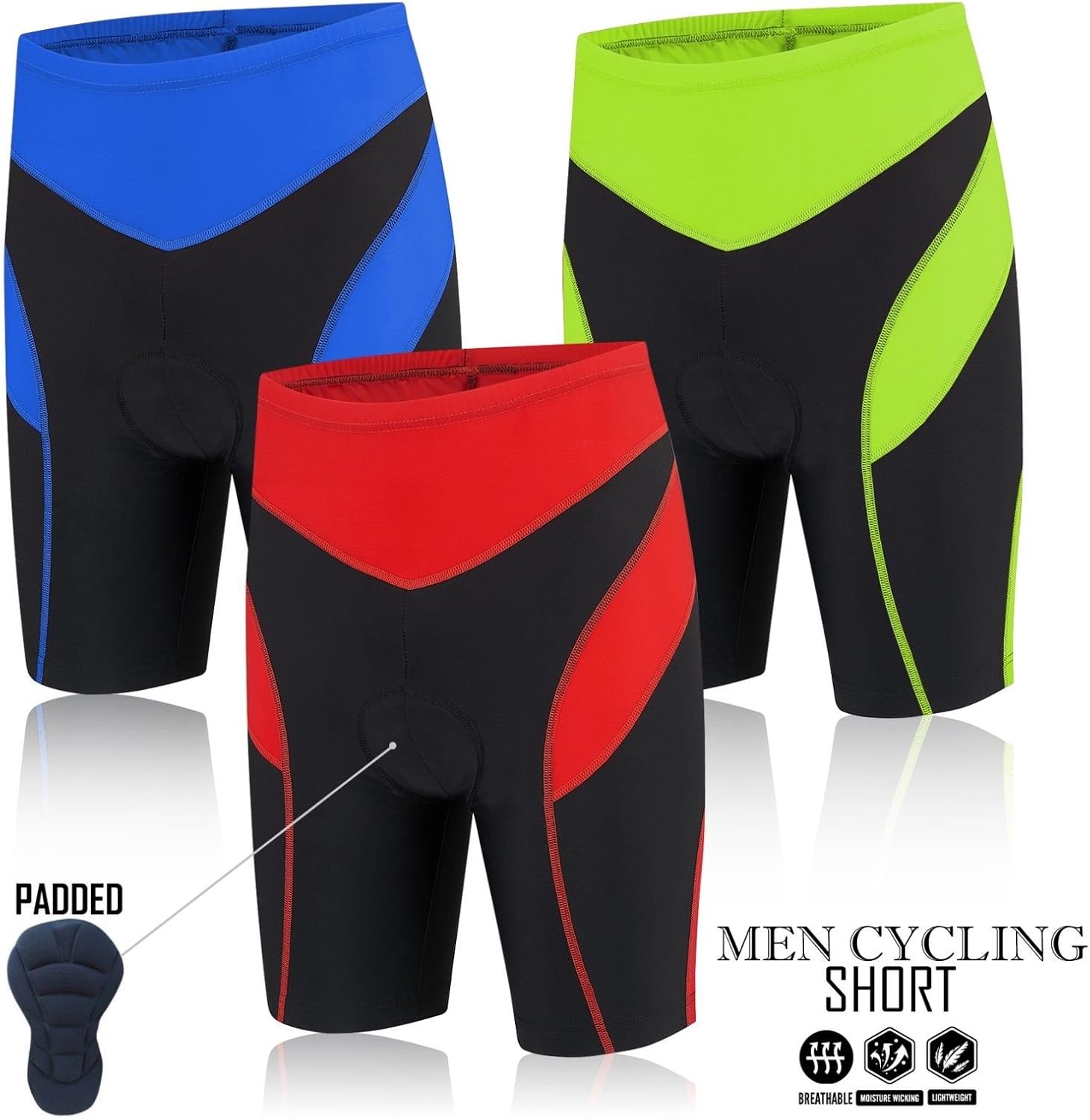 Rebo New Performance Mens Cycle Cycling Shorts Coolmax Anti Bac GEL