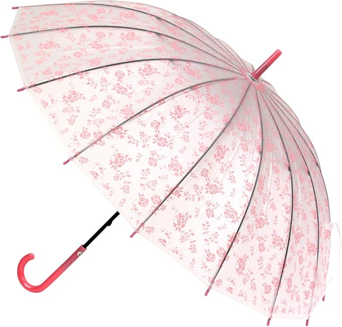 attain 塑料伞 玫瑰 粉色 伞骨55厘米 poe 面料 16根伞骨伞 2961