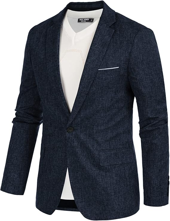 pj paul jones 男式休闲单扣西装外套运动外套