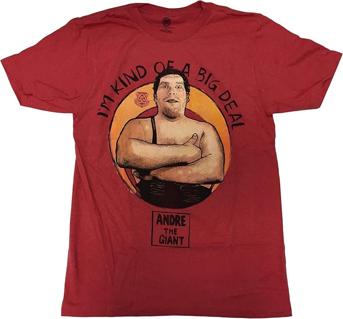 wwe 男式 andre the giant 红色圆领 t 恤