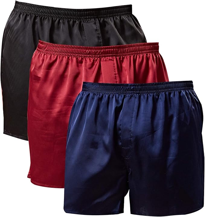 男式缎面平角短裤丝绸拳击手丝绸*休息室睡衣下装短裤缎面*短裤内衣