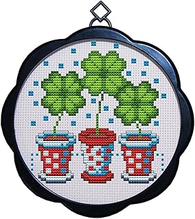 awesocrafts 十字绣套件 四叶草 11ct 印花图案 简易十字绣刺绣针绣