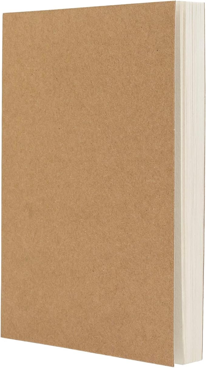 3 英寸 - 牛皮纸空白记事本,64 页,厚 100 克/平方米纸张,适用于绘图