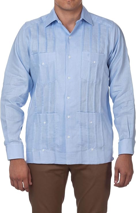 manchester 男式 guayabera 衬衫长袖常规版型