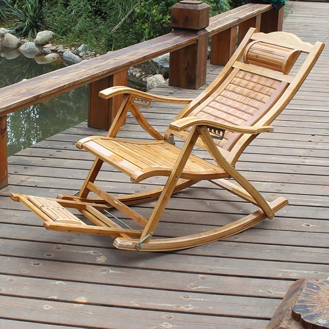 中彩 纳凉竹摇椅躺椅折叠椅 休闲逍遥椅午休竹躺椅摇摇椅 13kg