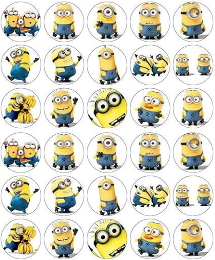 30 X 可食用纸杯蛋糕装饰 Minions Despicable Me Party 系列女童可食用蛋糕装饰 Wafer 纸上未裁版画 家居 亚马逊中国