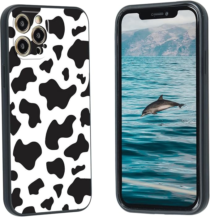 Cowprint Iphone 8 Plus 7 Plus 手机壳 Cowprint 炫酷iphone 手机壳带图形美学设计 适合女性 女孩 柔软硅胶可爱农场动物礼品保护套适用于iphone 8 Plus 7 Plus