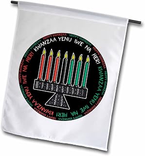 3drose fl_160480_1 happy kwanzaa 带金拉花园旗,30.48 x 45.72 cm