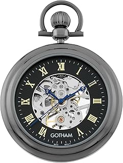 gotham 男式枪色机械怀表带内置支架 # gwc14055bbk