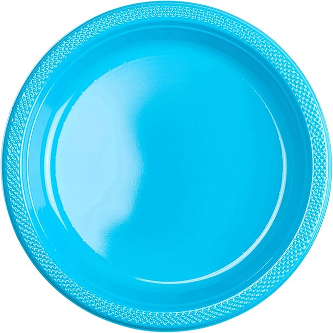 散装圆形塑料盘子 | 50ct 加勒比蓝 7 in
