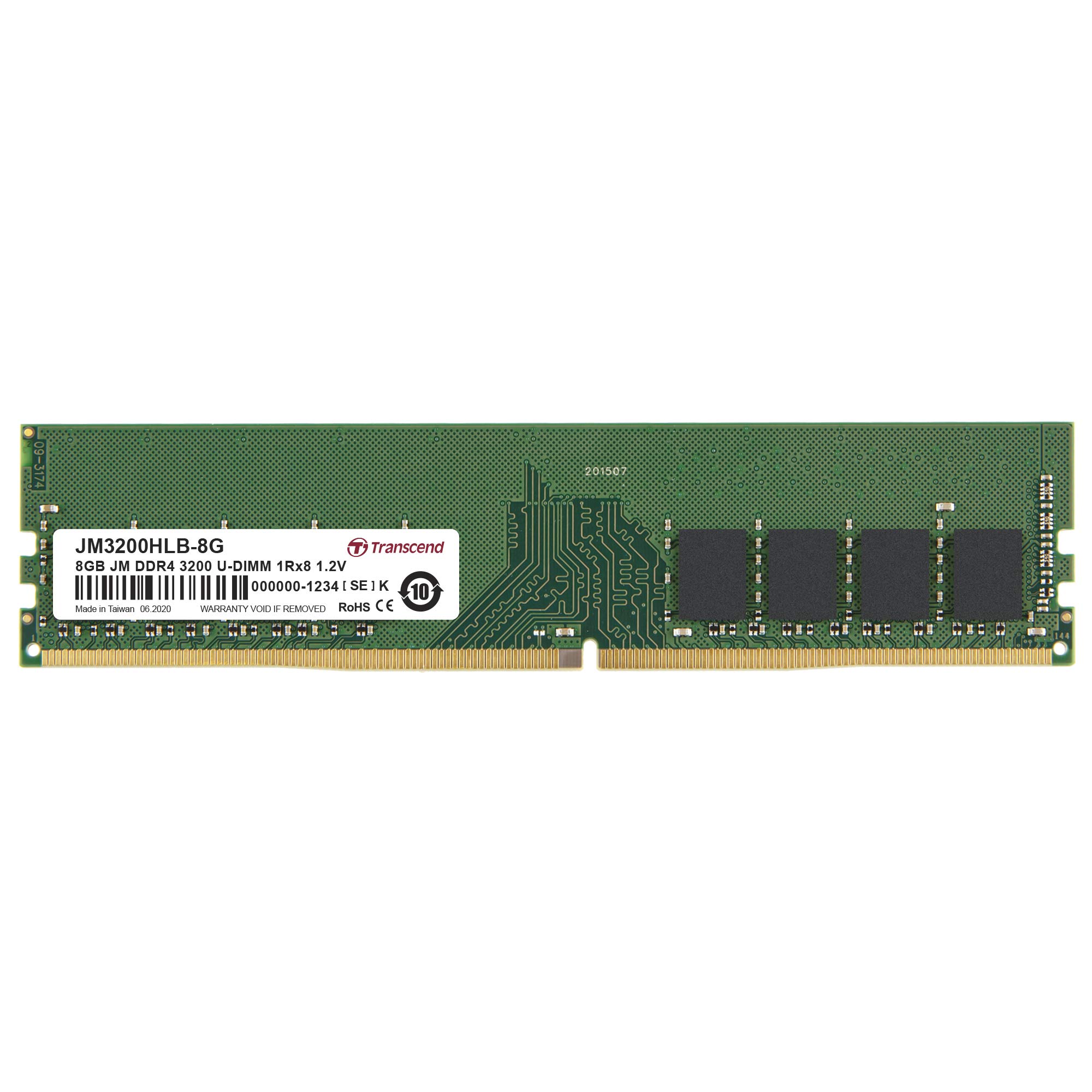 Transcend desktop PC memory PC4-25600(DDR4-3200) 8GB 1.2V 288pin U architecture M 1Rx8 (1Gx8) CL22 Unlimited * JM3200HLB-8G
