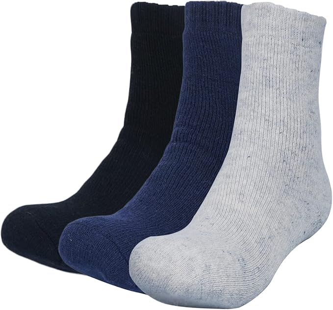 男士厚羊毛厚袜 - 男式超厚柔软温暖舒适冬季袜 - 3 双装 均码 6-11