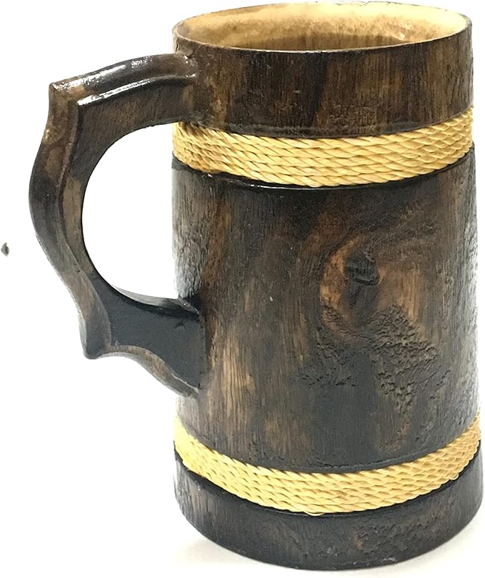 天然实木啤酒杯手工木制啤酒罐咖啡茶饮杯