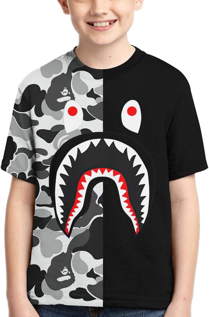 cavva ba-pe t 恤迷彩鲨鱼儿童时尚青年 t 恤短袖 t 恤 bape-1 medium