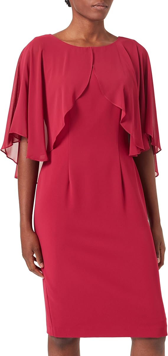 gina bacconi 女士绉绸雪纺披肩裙鸡尾酒