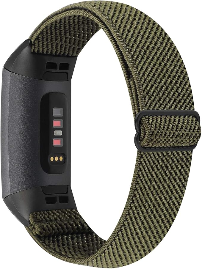 yonworth 可调节弹性尼龙表带兼容 fitbit charge 4 / charge 3/se