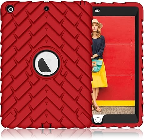 Ipad 保护套2017 2018 9 7 英寸 Pixiu 防震 重型 坚固保护套全身保护壳 Ipad 5 代 A1822 A1823 Ipad 6 代红色 亚马逊中国 手机通讯