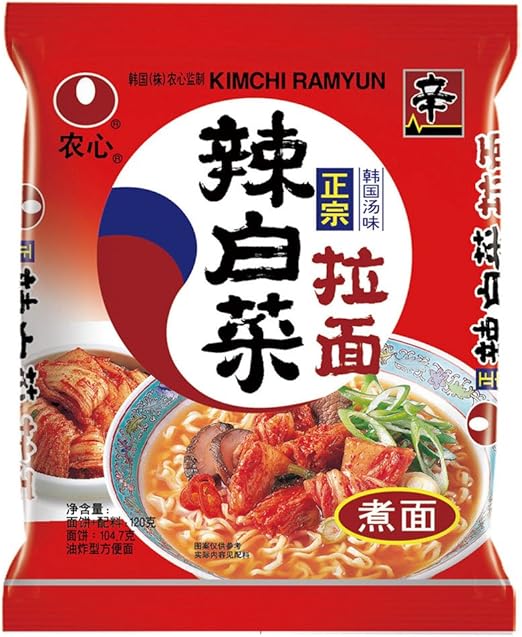 韩国泡面农心辛拉面辣白菜拉面韩国风味方便面 即食面1g 亚马逊中国 食品