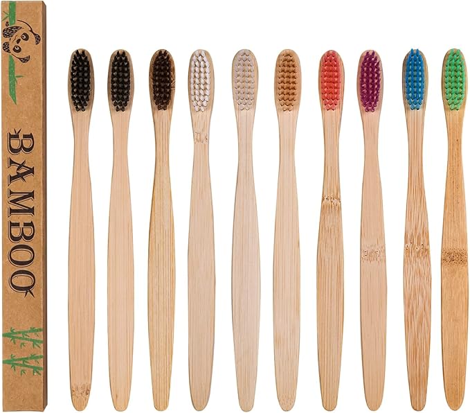 竹制牙刷,可生物降解牙刷,环保天然木牙刷,纯素*竹炭牙刷,适用于敏感