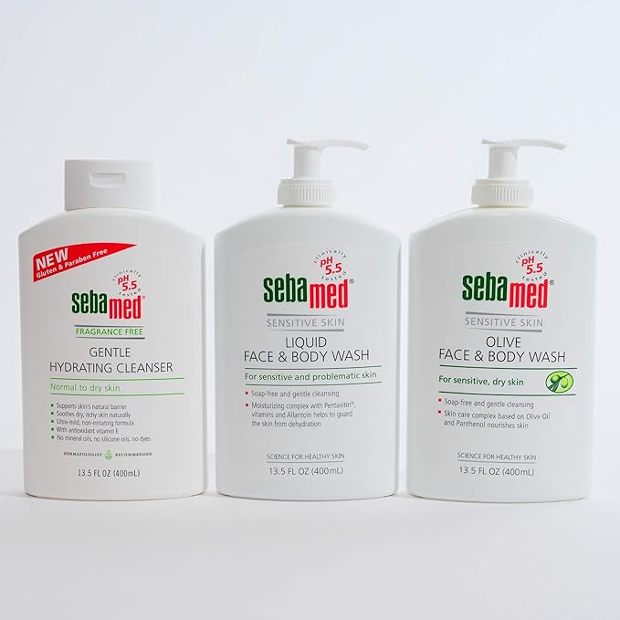 Sebamed 无防腐剂液体面部和沐浴露 Ph 5 5 推荐的温和保湿洁面乳 适用于敏感肌肤 13 5 液体盎司 400 毫升 亚马逊中国 美容化妆