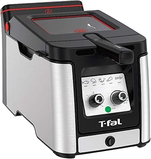 t-fal 带过滤系统的无味不锈钢精益油炸锅,3.5 升,银色