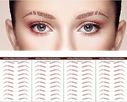 Dageda 40 对破损眉贴纸 4d 仿真眉贴纸假眉持久天然假眉化妆贴纸 适用于眉毛 塑形 Dmt005a 亚马逊中国 个护健康