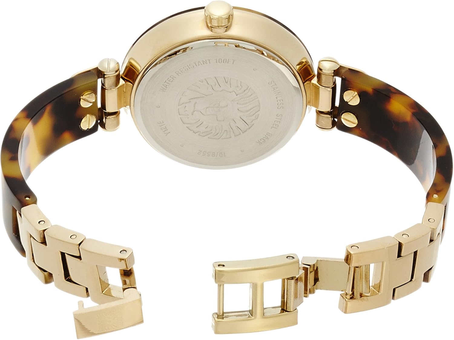 anne klein 女士金色和玳瑁棕色树脂手链手表,10/9652chto : anne