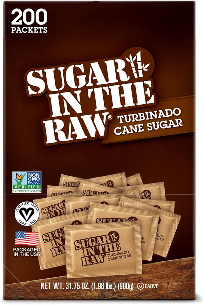 in the raw turbinado cane sugar packets, 200 count (pack of 2)