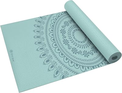 gaiam 瑜伽垫 - 优质 6 毫米印花超厚防滑运动和健身垫,适用于所有