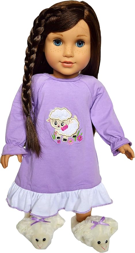 brittany's 毛绒小羊睡袍适合美国女孩玩偶/睡衣 / 18 英寸