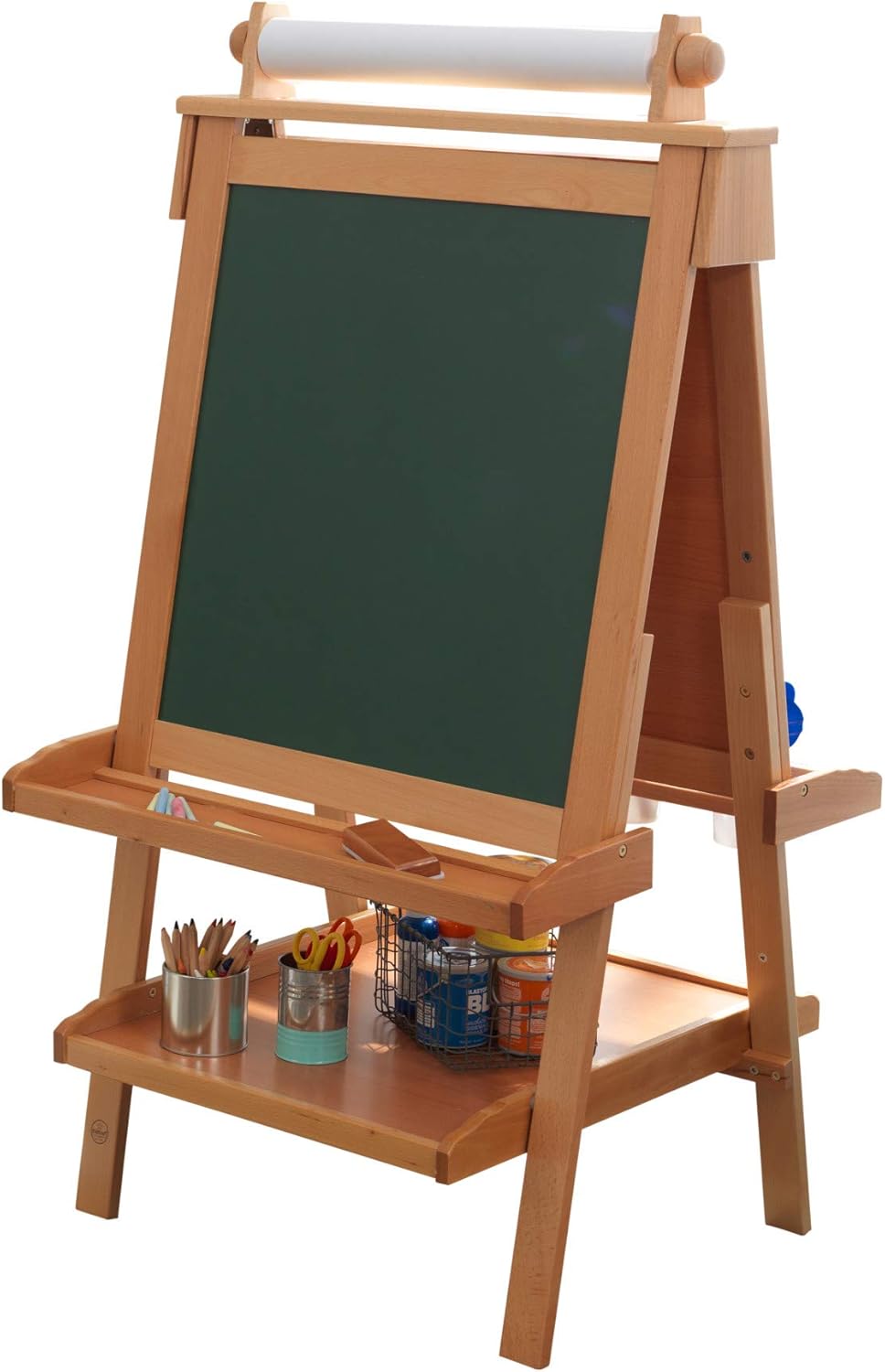 kidkraft deluxe wood easel - natural 双面可升降木质画板-原木色